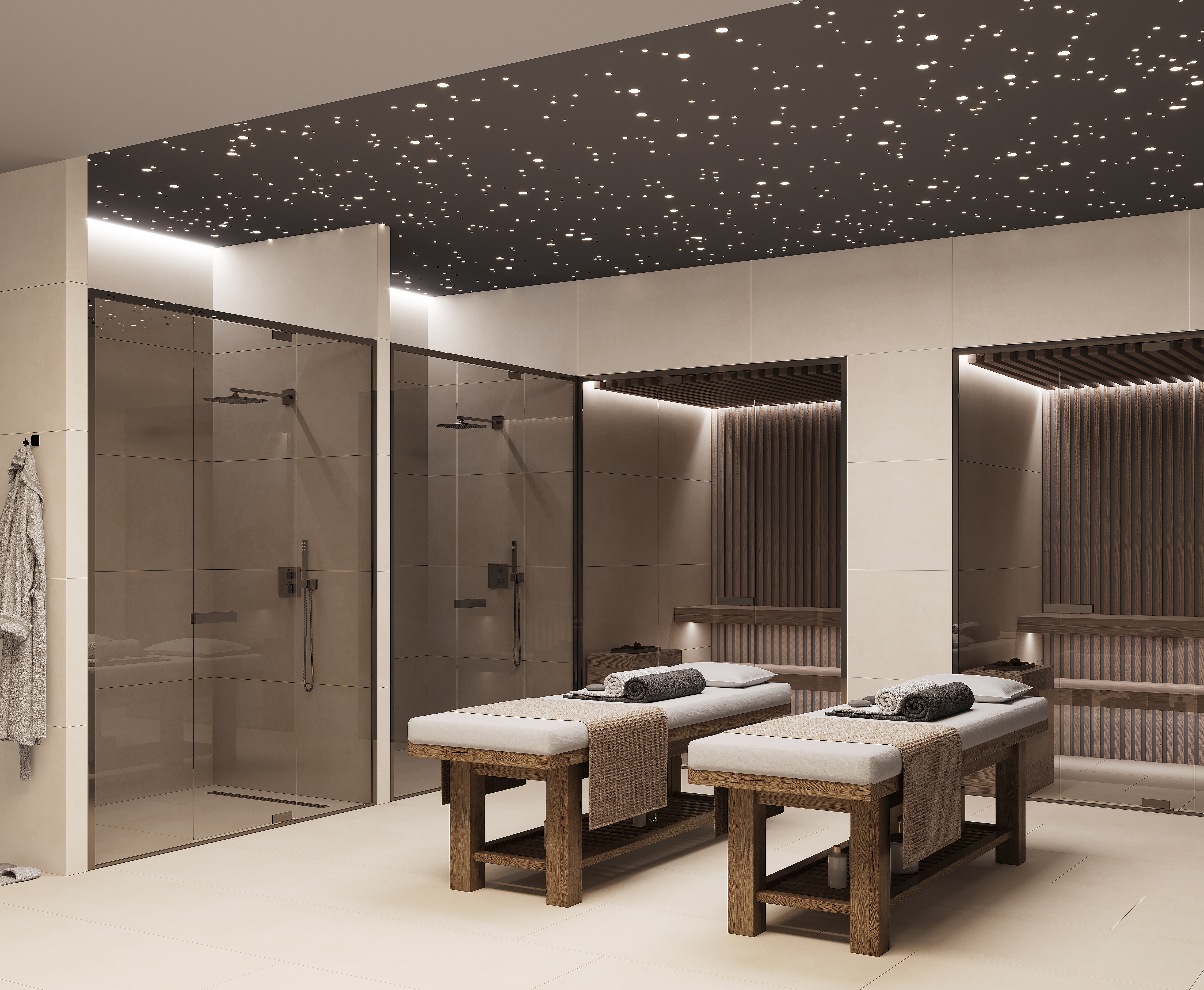 Фото в интерьере для сауны, хаммама Laparet Betonica Crema PRO